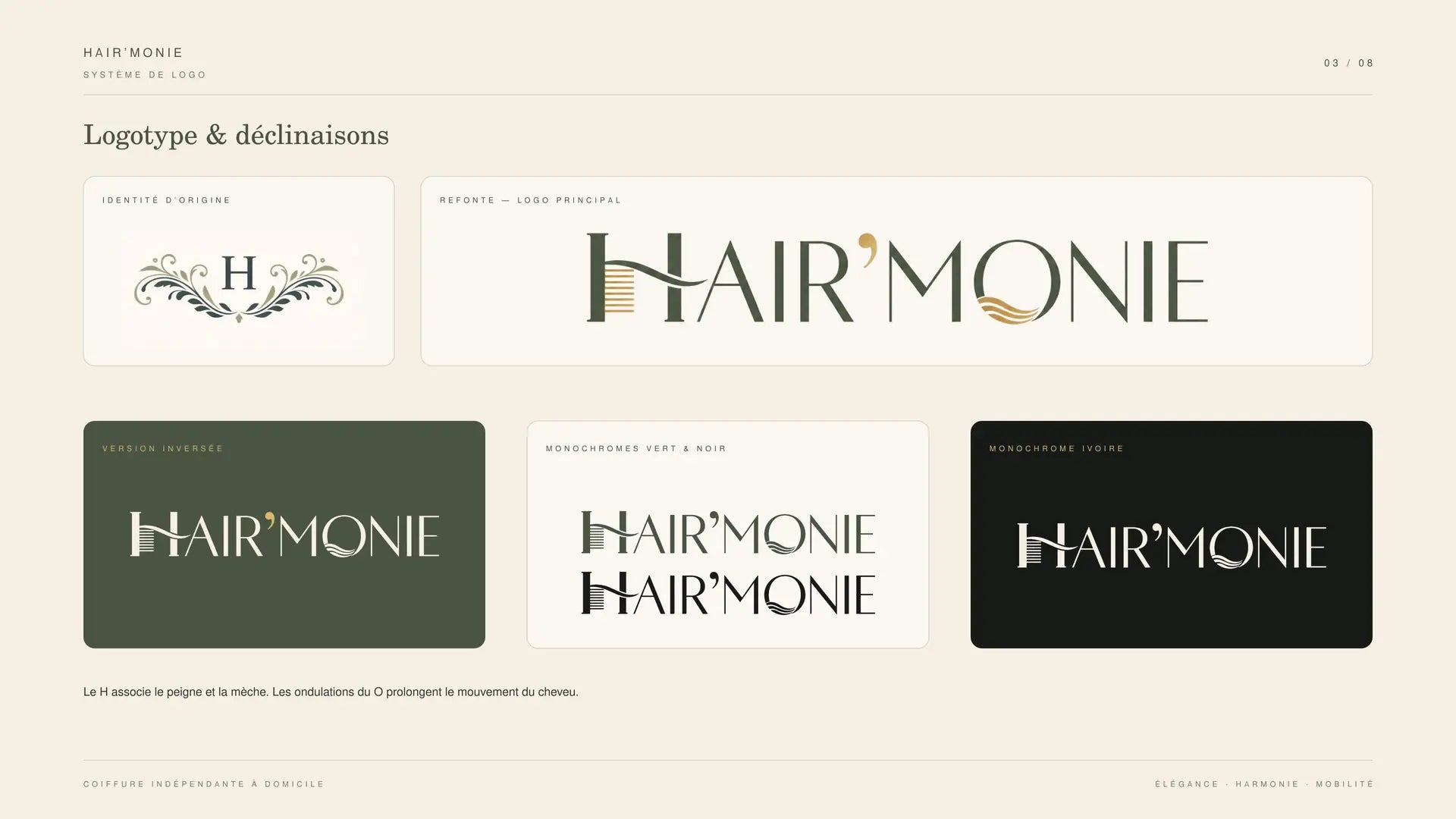 Hair’monie — logo et déclinaisons