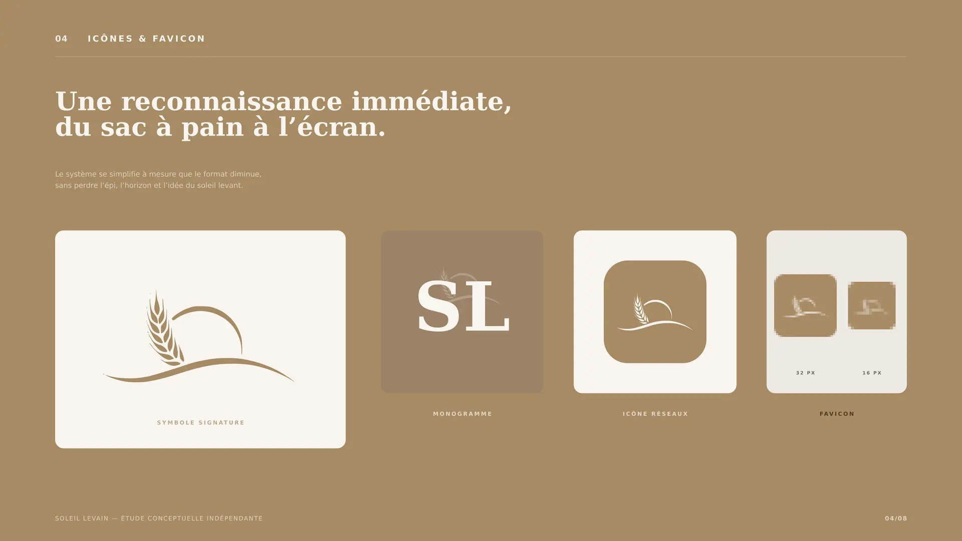 Soleil Levain — favicon et iconographie